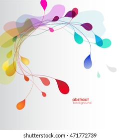 Abstract colored background with leafs.