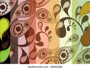 abstract colored background with leafs.