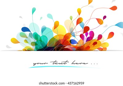 Abstract colored background with leafs and place for your quotation.