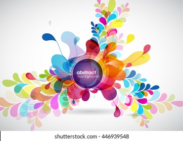 Abstract colored background with leafs and place for your text.