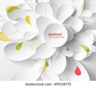 Abstract colored background with leafs and place for your text.