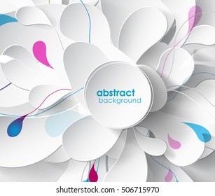 Abstract colored background with leafs and place for your text.