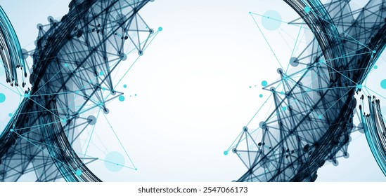 Fundo colorido abstrato com muitas linhas de interseção. Ilustração de vetor desenhada à mão.