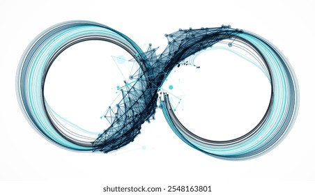 Abstract colored background with many intersecting lines. Hand drawn vector illustration.