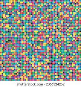 Abstract colored background with mesh of squares. Mosaic. Geometric template