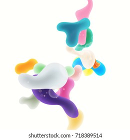 Abstract colored background. Plastic multicolor shapes for your concept design