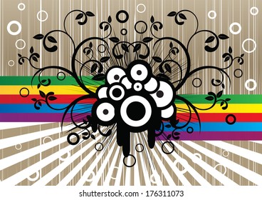 Abstract colored background with speakers