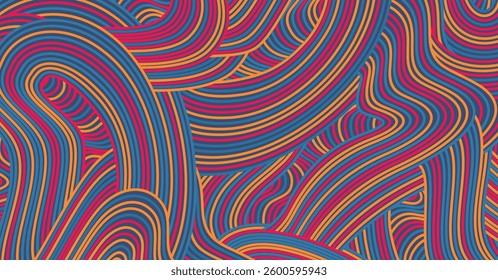 Abstract colored background textured irregular wave striped lines. seamless geometric pattern design for certificates, invitations, textiles, apparel, covers, banners and more.