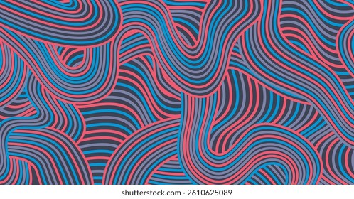 Abstract colored background textured irregular wave striped lines. seamless geometric pattern design for certificates, invitations, postcard, textiles, apparel, covers, banners and more.