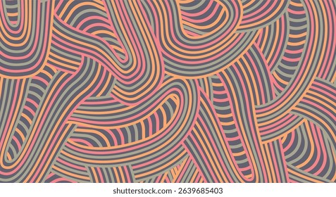 Abstract colored background textured irregular wave striped lines. seamless geometric pattern design for certificates, invitations, postcard, textiles, apparel, covers, banners and more.