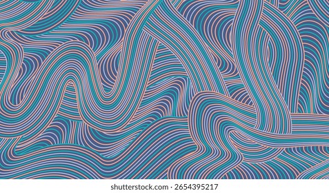 Abstract colored background textured irregular wave striped lines. seamless geometric pattern design for certificates, invitations, postcard, textiles, apparel, covers, banners and more.