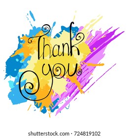 Abstract colored background and Thank you quotation.