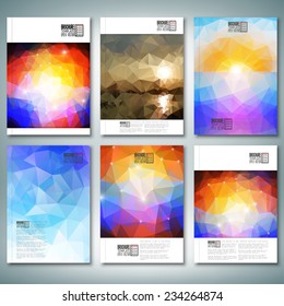 Abstract colored background, triangle design vector. Brochure, flyer or report for business, template vector.