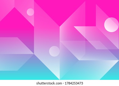 Abstract colored background from triangles, circles and lines. Vector. Geometric figures. Horizontal vibrant gradient background for projects. Modern style. Illustration for website and poster.
