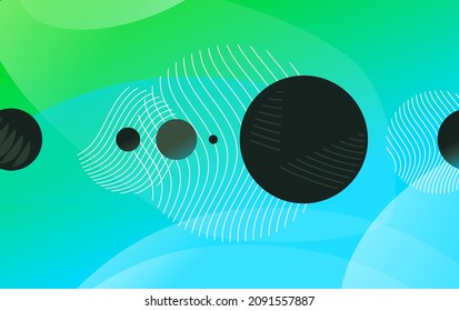 Abstract colored background from triangles, circles and lines. Vector. Geometric figures. Horizontal vibrant gradient background for projects. Modern style. Illustration for website and poster.