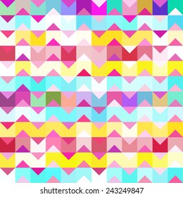 Abstract colored background with triangles and squares.