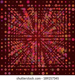 abstract colored background with various round objects