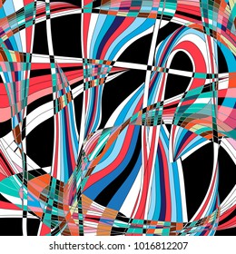 Abstract colored background with wavy elements