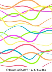 
Abstract colored background. Wavy colored lines on a white background.