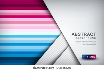 Abstract colored background with white overlap layer and texture shape decoration. Pink and blue palette.
