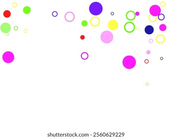 Abstract colored balls background. Multi-colored taw toy scattered on bright paper.  Background from bright multi-colored confetti. 