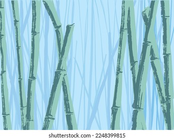 abstract, colored, bamboo forest, vector.