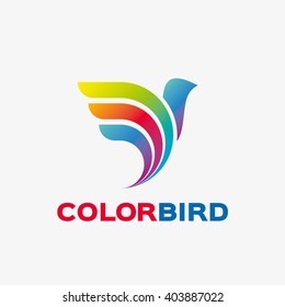 Abstract colored bird logo. 