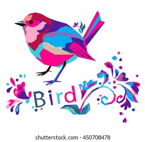 abstract colored bird vector illustration