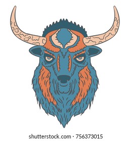 Abstract colored bison