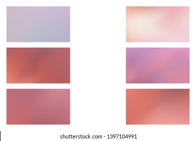 Abstract colored blurred gradient mesh background Set of Modern Colorful Mesh Background for Banner or Print.