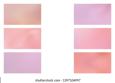 Abstract colored blurred gradient mesh background Set of Modern Colorful Mesh Background for Banner or Print.