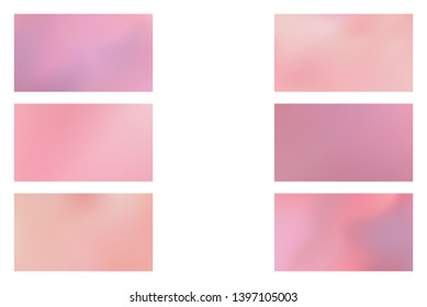 Abstract colored blurred gradient mesh background Set of Modern Colorful Mesh Background for Banner or Print.