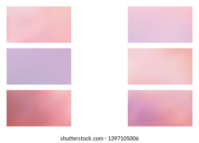 Abstract colored blurred gradient mesh background Set of Modern Colorful Mesh Background for Banner or Print.