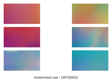Abstract colored blurred gradient mesh background Set of Modern Colorful Mesh Background for Banner or Print.