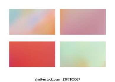 Abstract colored blurred gradient mesh background Set of Modern Colorful Mesh Background for Banner or Print.