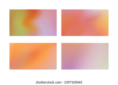 Abstract colored blurred gradient mesh background Set of Modern Colorful Mesh Background for Banner or Print.