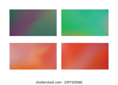 Abstract colored blurred gradient mesh background Set of Modern Colorful Mesh Background for Banner or Print.