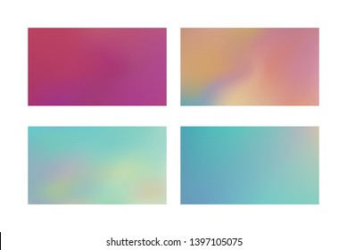 Abstract colored blurred gradient mesh background Set of Modern Colorful Mesh Background for Banner or Print.
