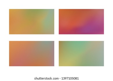 Abstract colored blurred gradient mesh background Set of Modern Colorful Mesh Background for Banner or Print.