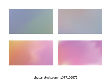 Abstract colored blurred gradient mesh background Set of Festive abstract backgrounds