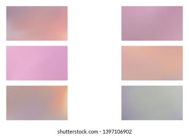 Abstract colored blurred gradient mesh background Set of Festive abstract backgrounds