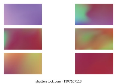 Abstract colored blurred gradient mesh background Set of Festive abstract backgrounds