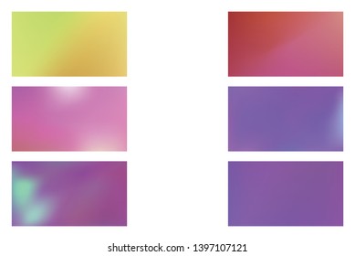 Abstract colored blurred gradient mesh background Set of Festive abstract backgrounds