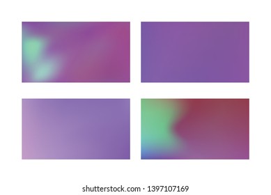 Abstract colored blurred gradient mesh background Set of Festive abstract backgrounds