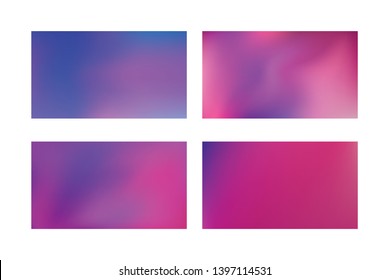 Abstract colored blurred gradient mesh background Set of Color transition.