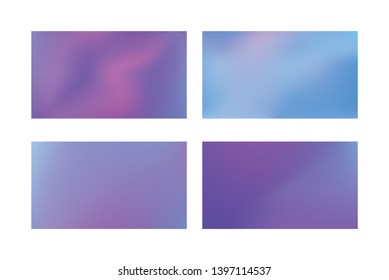 Abstract colored blurred gradient mesh background Set of Color transition.
