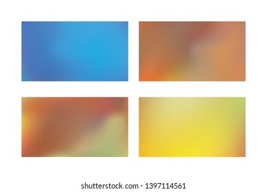 Abstract colored blurred gradient mesh background Set of Color transition.