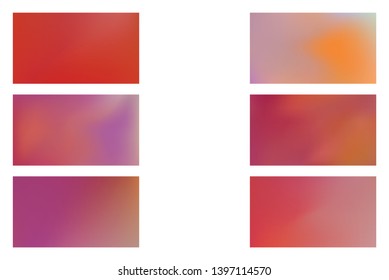 Abstract colored blurred gradient mesh background Set of Color transition.