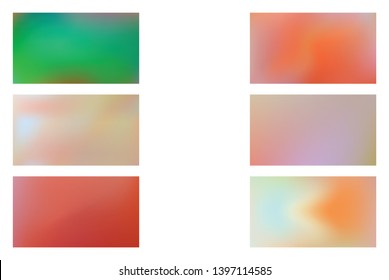 Abstract colored blurred gradient mesh background Set of Color transition.