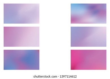 Abstract colored blurred gradient mesh background Set of Color transition.